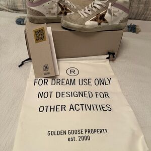 Golden Goose Sneakers with Leopard Star and Purple Accents